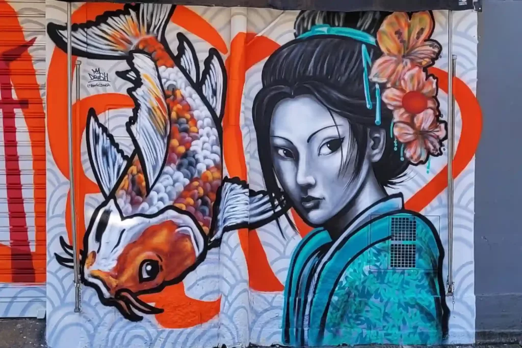 Fachada em Grafite para Restaurante Chinês (Artista Daniel Drosh)